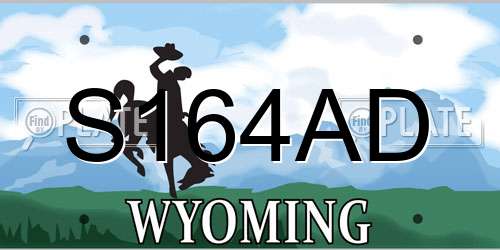 S164AD Wyoming License Plate