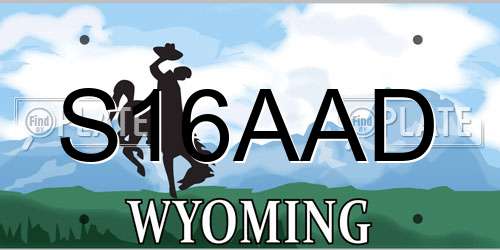 S16AAD Wyoming License Plate