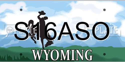 S16ASO Wyoming License Plate