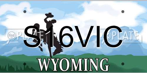 S16VIC Wyoming License Plate