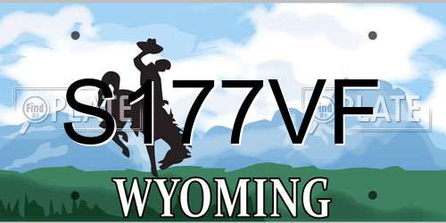 S177VF Wyoming License Plate