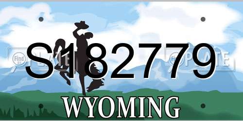 S182779 Wyoming License Plate