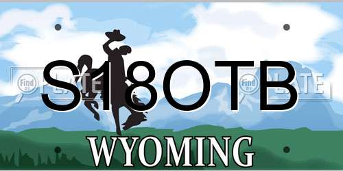 S18OTB Wyoming License Plate