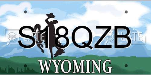 S18QZB Wyoming License Plate