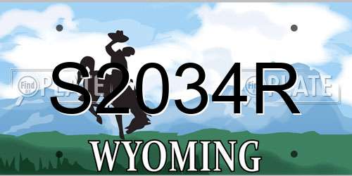 S2034R Wyoming License Plate