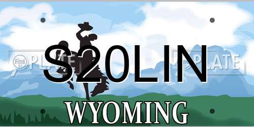 S20LIN Wyoming License Plate