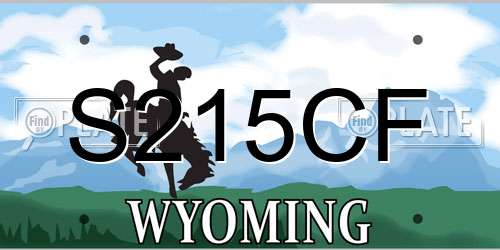 S215CF Wyoming License Plate