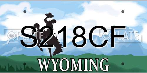 S218CF Wyoming License Plate