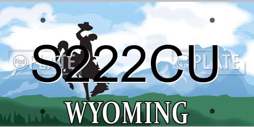 S222CU Wyoming License Plate