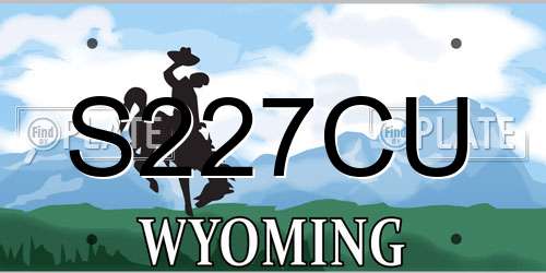 S227CU Wyoming License Plate