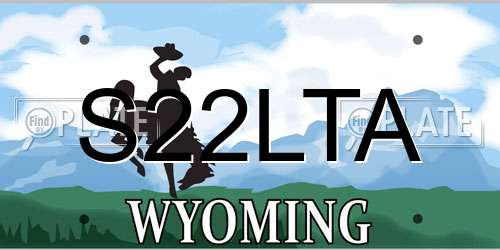 S22LTA Wyoming License Plate