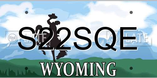 S22SQE Wyoming License Plate