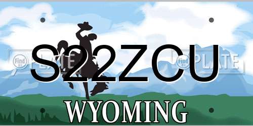S22ZCU Wyoming License Plate