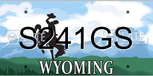 S241GS Wyoming License Plate
