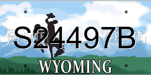 S24497B Wyoming License Plate