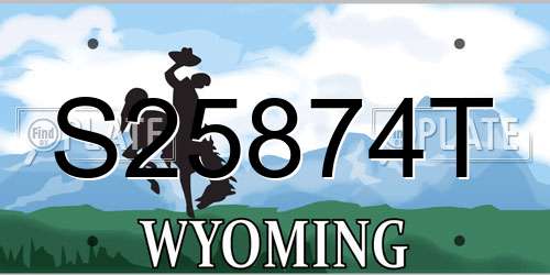 S25874T Wyoming License Plate