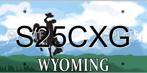 S25CXG Wyoming License Plate