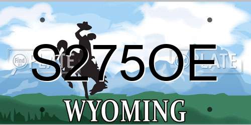 S275OE Wyoming License Plate