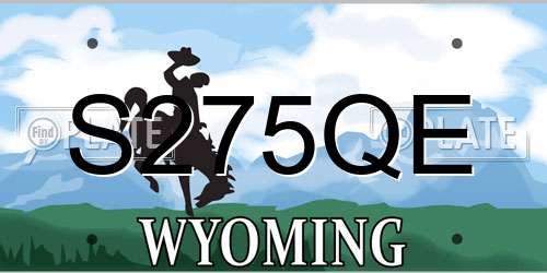 S275QE Wyoming License Plate