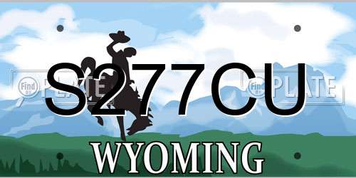 S277CU Wyoming License Plate