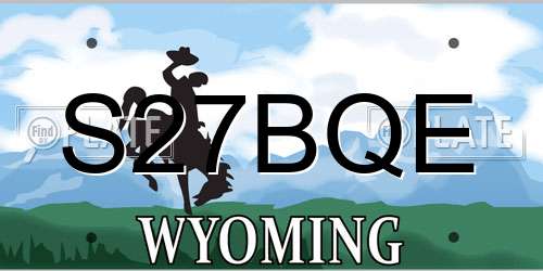 S27BQE Wyoming License Plate