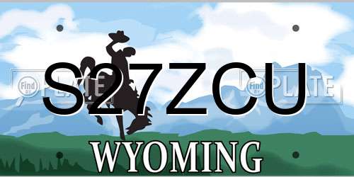 S27ZCU Wyoming License Plate