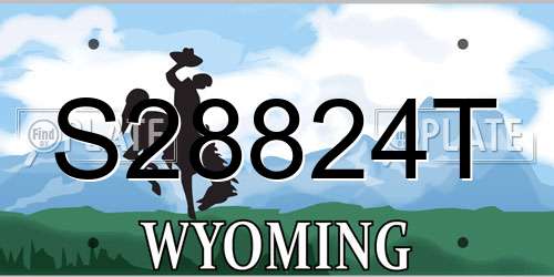 S28824T Wyoming License Plate