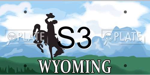 S3 Wyoming License Plate