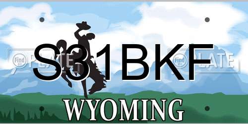 S31BKF Wyoming License Plate