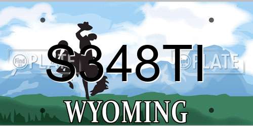 S348TI Wyoming License Plate