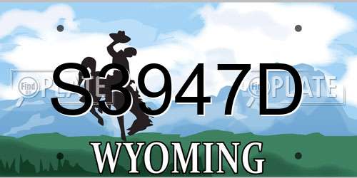 S3947D Wyoming License Plate
