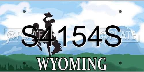 S4154S Wyoming License Plate