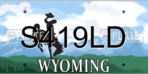 S419LD Wyoming License Plate