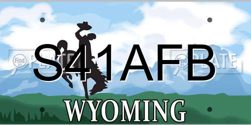 S41AFB Wyoming License Plate