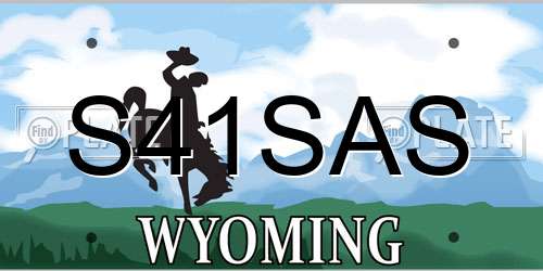 S41SAS Wyoming License Plate