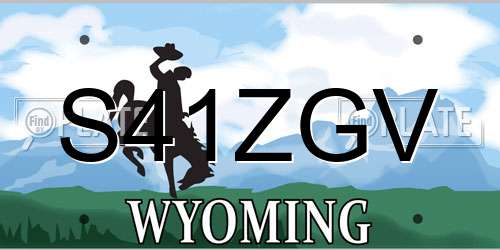 S41ZGV Wyoming License Plate