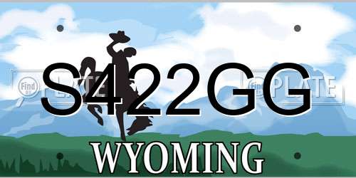 S422GG Wyoming License Plate