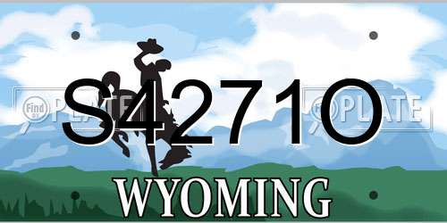 S4271O Wyoming License Plate