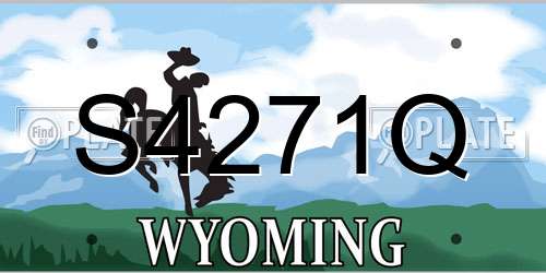 S4271Q Wyoming License Plate