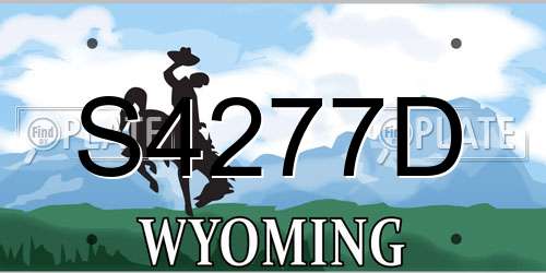 S4277D Wyoming License Plate