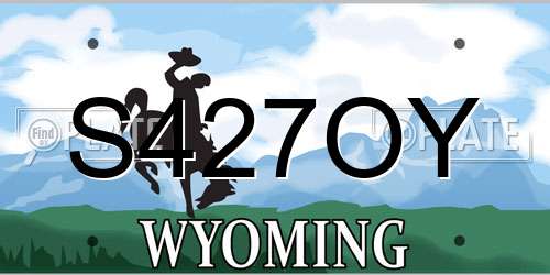 S427OY Wyoming License Plate