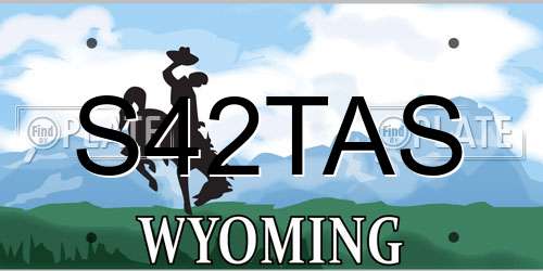 S42TAS Wyoming License Plate