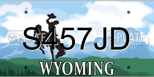 S457JD Wyoming License Plate