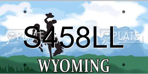 S458LL Wyoming License Plate
