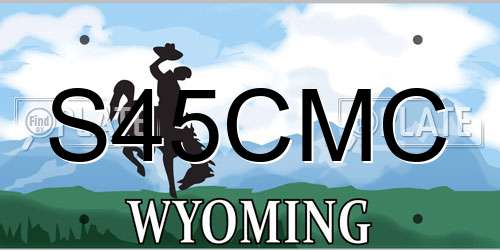 S45CMC Wyoming License Plate