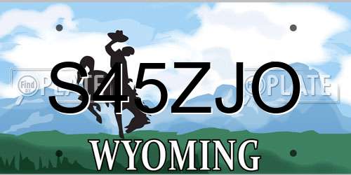 S45ZJO Wyoming License Plate