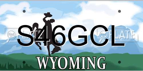 S46GCL Wyoming License Plate