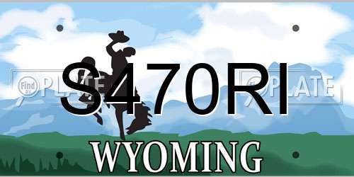 S470RI Wyoming License Plate