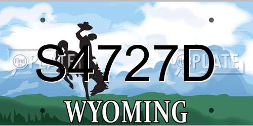 S4727D Wyoming License Plate