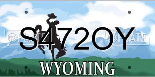 S472OY Wyoming License Plate